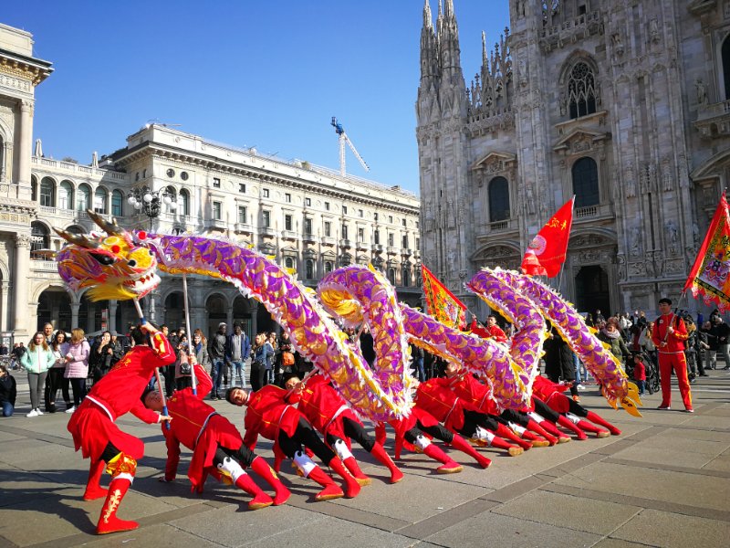 Danza del drago e del leone Capodanno Cinese Milano 2026 via Paolo Sarpi
