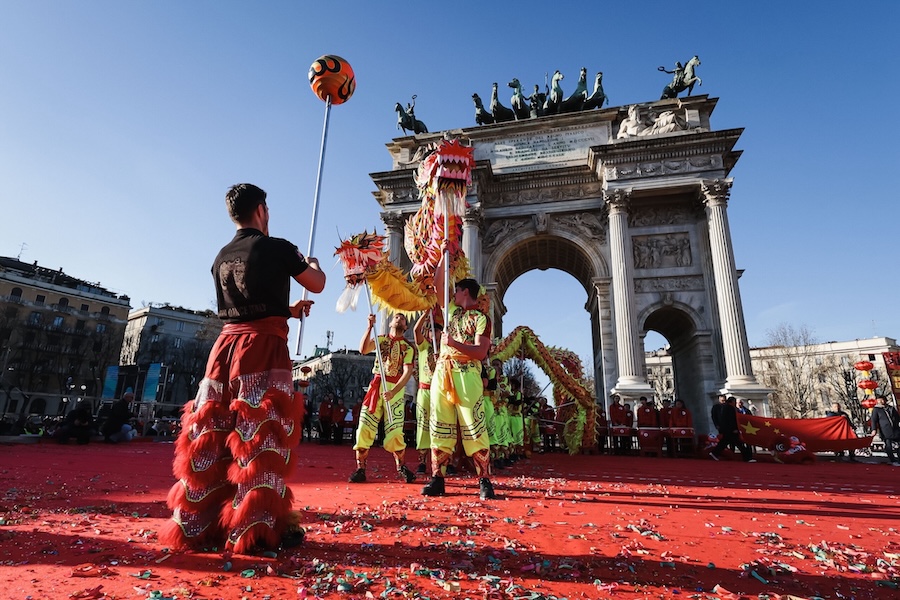 米兰春节 和平门活动现场人群