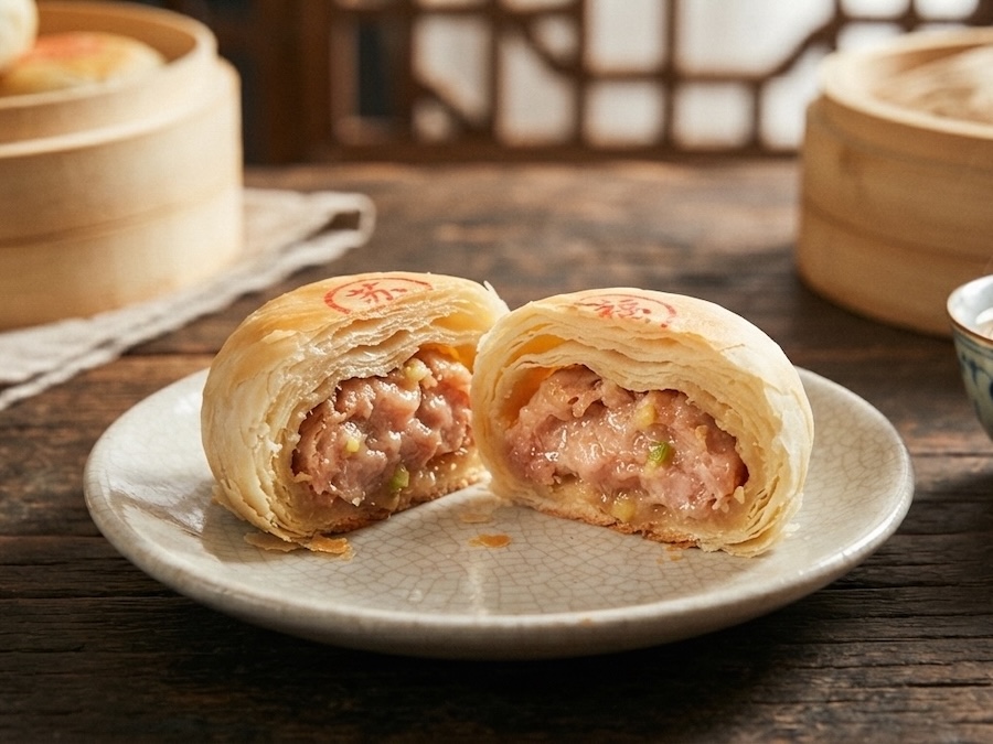 chinese mid-Autumn festival meat mooncake suzhou style